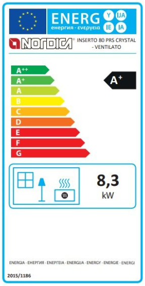 Камина на дърва La Nordica INSERTO 80 PRS CRYSTAL – VENTILATO – 9.5 kW , А+