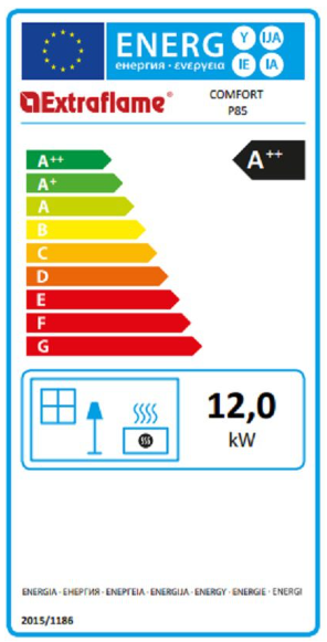 Пелетна камина за вграждане Comfort P85 Plus, 13.1 kW, А++