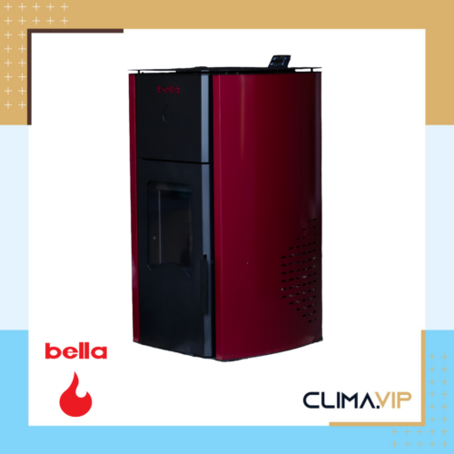 Пелетна камина с водна риза Bella Royal, 25kW, бордо