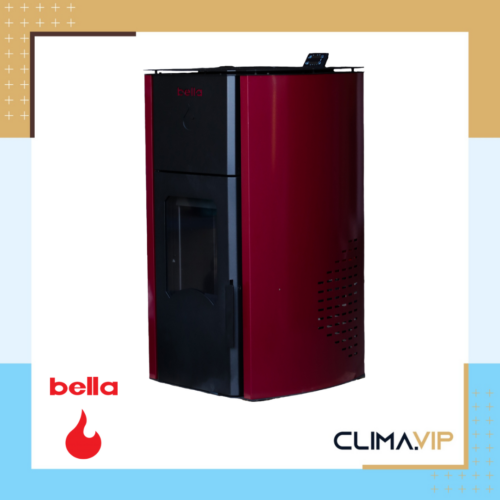 Пелетна камина с водна риза Bella Royal, 18kW, бордо