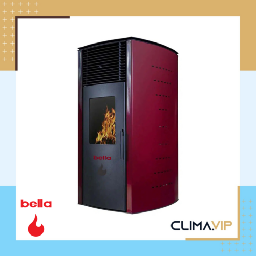 Суха пелетна камина Bella, 8kW, бордо