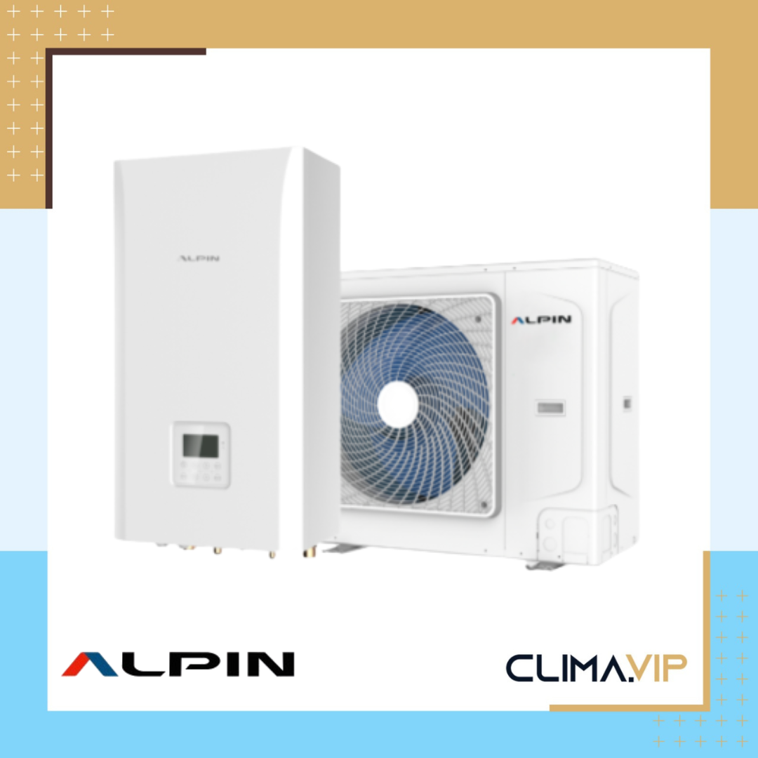Термопомпа сплит система, Alpin AHWY-160J8GA9/AHWS-160J8GA9, 16kW, Wi-Fi, Монофазна