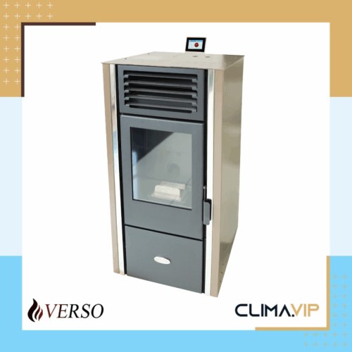 Суха пелетна камина VERSO VPBS8 CHROME, 8kW