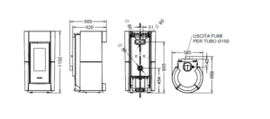 Чугунена печка на дърва Thermorossi Chic Wood - 10.1kW